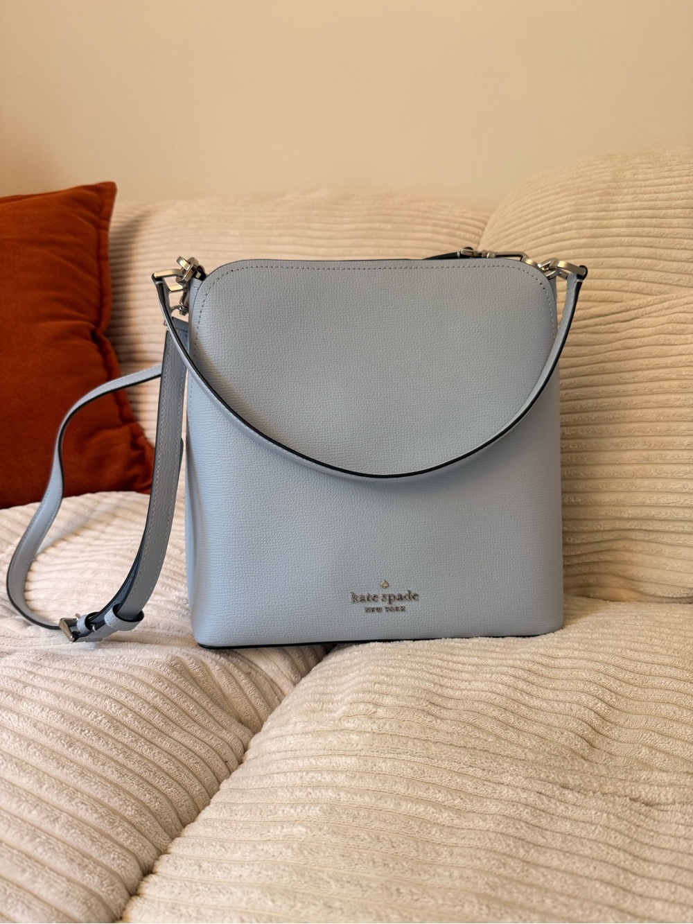 NWOT Kate Spade Light Blue Darcy Bucket Bag